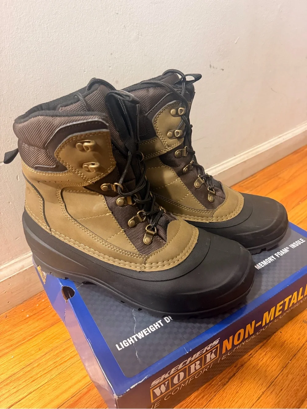 Men's Brown Insulated Lace-Up Work Boots